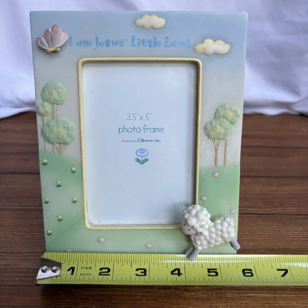 Roman Inc I Am Jesus' Little Lamb 3.5x5 Photo Frame Nursery Baby Lamb Decor